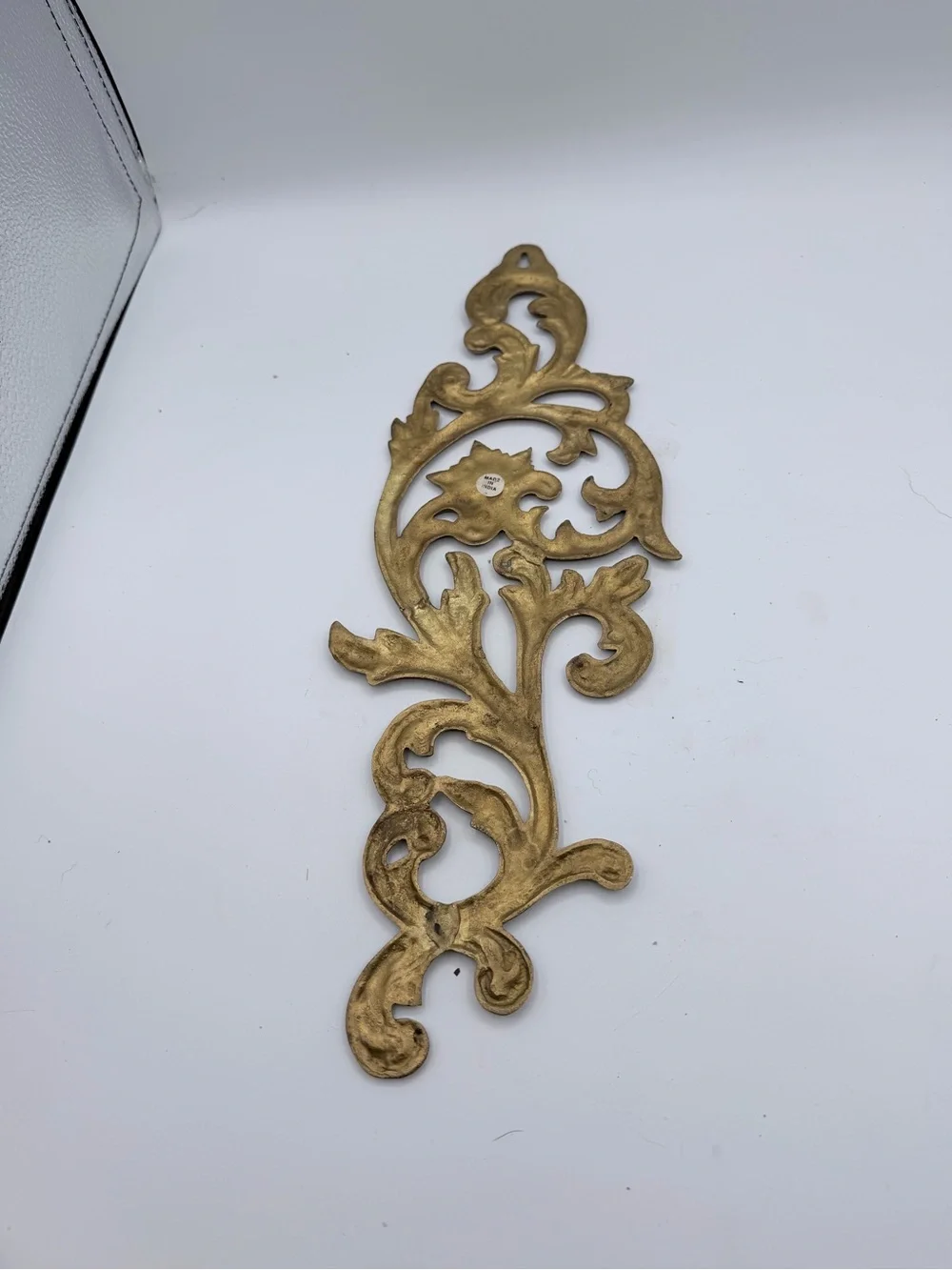 Ornate Vintage BrassWall Accent - Decorative Scroll Leaf Panel